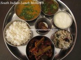 South Indian Lunch Menu – 8/Lunch Menu Ideas
