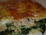 Lasagne van warm gerookte zalm spinazie en ricotta