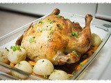 Juicy Roast Chicken with Pork, Onion and Sage Stuffing