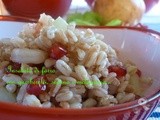 Farro in insalata con gamberetti, sedano e melagrana....una fresca proposta non solo d'estate ^_