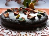 Sacher torte in versione autunnale...con foglie ( in pdz ^_-) portate dal vento e una piccola lumachina