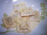 Ravioli with Garlic Wine Cream sauce