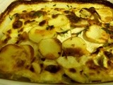 Potato, Celeriac and Goats Cheese Gratin