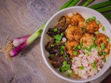 Creamy Oat Bowl With Shiitake And Prawns