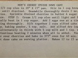 My Grandmother's Recipe - Upside Down Cherry Cake
