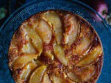 Eggless apple upside down cake | eggless apple cake