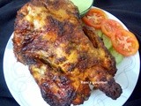 Whole roasted tandoori chicken with mint chutney