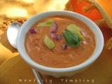 Smokey Backyard Tomato Soup with Hot Red Pepper Sauce