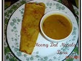 Crispy Moong Dal Masala Dosa