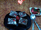 Nutella Flavoured Choco Brownies with Strawberry for Valentines' Day