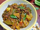 Potato-Brinjal Sabji with Capsicum (Aloo-baingan Sabji with capsicum)