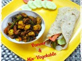 Stir Fried Paneer and Mix-vegetable Wrap