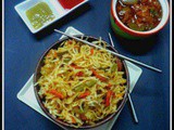 Veg Hakka Noodles and Spicy Chilli Chicken