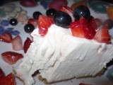 Frozen Lemon Cheesecake with Vanilla Sweetened Berries