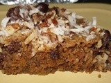 Microwave Dark Chocolate, Coconut and Walnut Bars