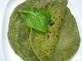 Palak  chappathi (spinach  roti)