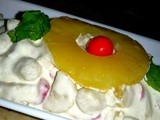 Cream Fruit salad Recipe : Quick and Easy Dessert , Recipes with fruit : Pineapple, Cherry & Banana