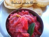 Beetroot potato bhaaji with poori