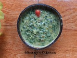 Cheera payaru curry / Spinach and green gram in coconut gravy