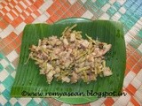 Pachakaya Achinga payar mezhukkupuratti/Raw plantain and  long beans stir fry