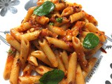 Penne pasta in tomato chilly sauce