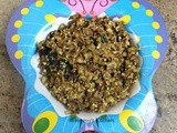 Vazha chundu cherupayar thoran / vazha koombu cherupayar thoran / Banana flower and green gram stir fry