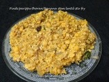 Vazha pindi parippu thoran/Banana stem and lentil stir fry