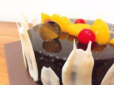 Cherry and Peach Chocolate Cake / Bolu Coklat Buah