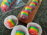 Resep Mini Rainbow Roll Cake dan Tips Cara Membuatnya