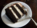 Burnt Sugar Fudge Cake with Peanut Butter Mousse