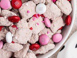 Red Velvet Puppy Chow for Valentine's Day