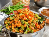 Carrot Beans Poriyal (Indian Style Carrot Beans Stir Fry)