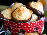 Chocolate Dipped Eggless Coconut Macaroon