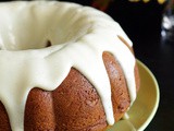 Eggless Pumpkin Bundt Cake with Yogurt Glaze (Vegan)