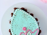 Speckled Chocolate Easter Egg Cake with Custard filling