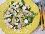 Ricetta Insalata con Casutin Occelli, valeriana, ravanelli, pomelo e pepe di Sichuan