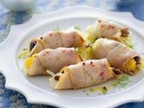 Involtini di pesce spada affumicato con finocchio e olive