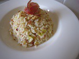 Risotto con porri e speck al vino bianco