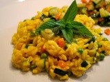 Risotto con verdure e zafferano