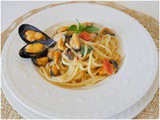 Linguine cozze e provolone del Monaco