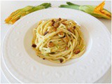 Pasta con crema di fiori di zucca