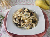 Pasta con funghi, pere e gorgonzola