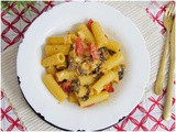 Pasta con lardo e funghi