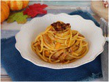 Pasta crema di zucca e guanciale