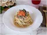 Pasta salmone e funghi