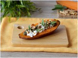 Patate dolci ripiene con burrata e salvia