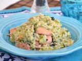 Risotto con zucchine e salmone