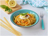 Spaghetti al pomodoro giallo e burrata