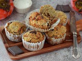 Muffin vegani senza glutine al cocco, cioccolato e cachi