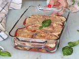 Parmigiana di melanzane light (non fritte) con besciamella vegan